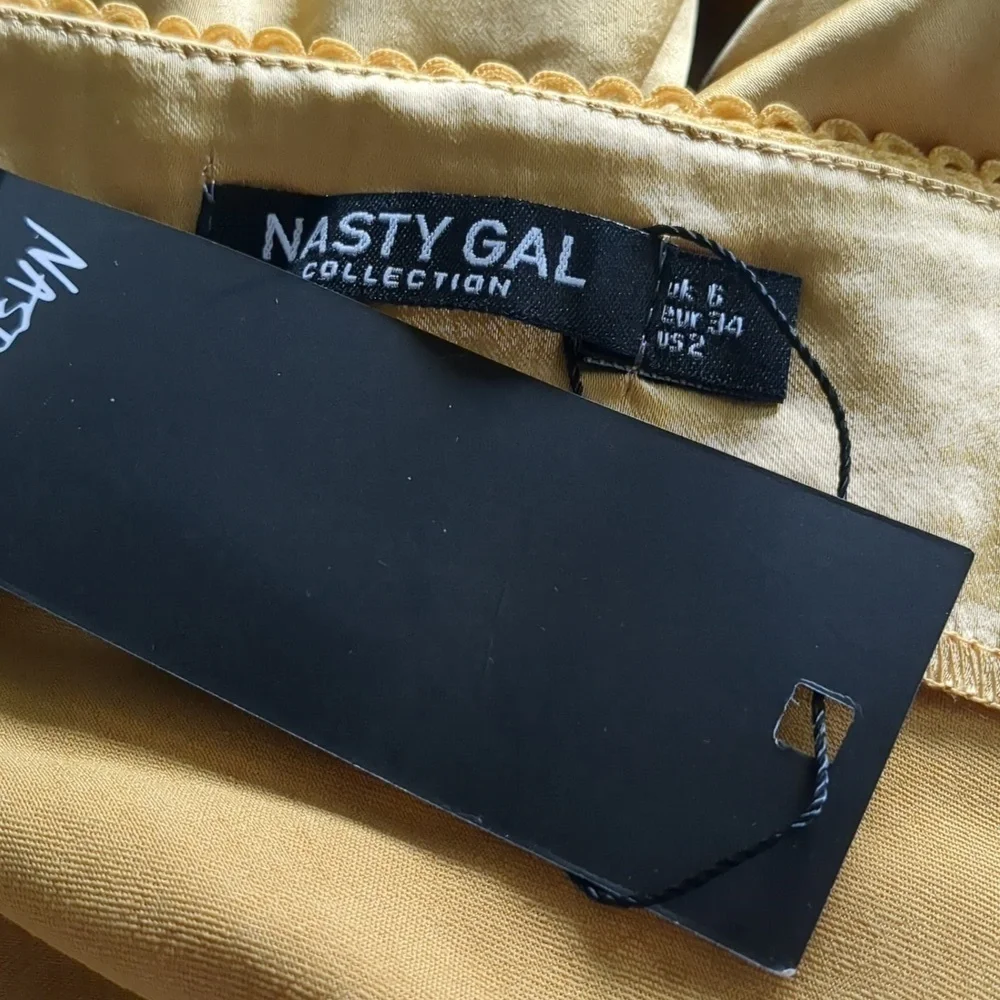 Nasty Gal Gold Satin Bias Cut Maxi Skirt size 2